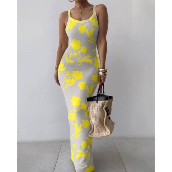 Vestido Largo de Tirantes en Tejido de Punto Acrílico - Imagen 3