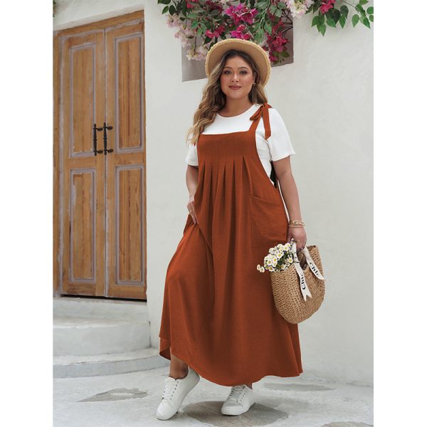 👗 Vestido de Tirantes y Bolsillos para Mujer Talla Grande - Imagen 4