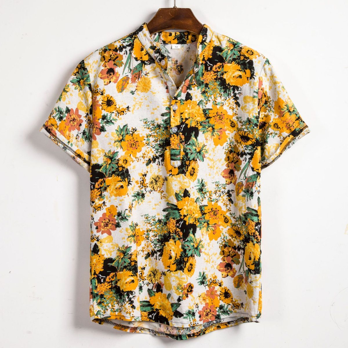 Camiseta cuello mao hombre