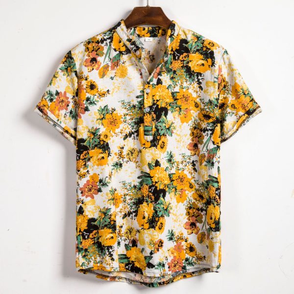 Camiseta cuello mao hombre