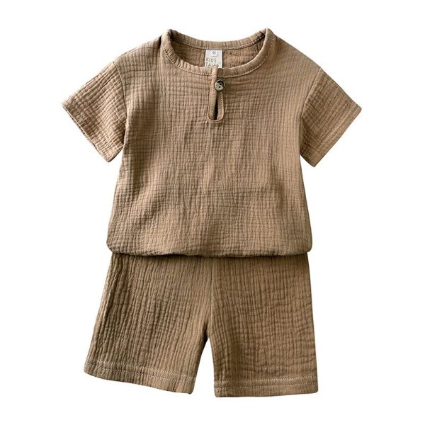 Conjunto de niño de algodón con botones - Imagen 6