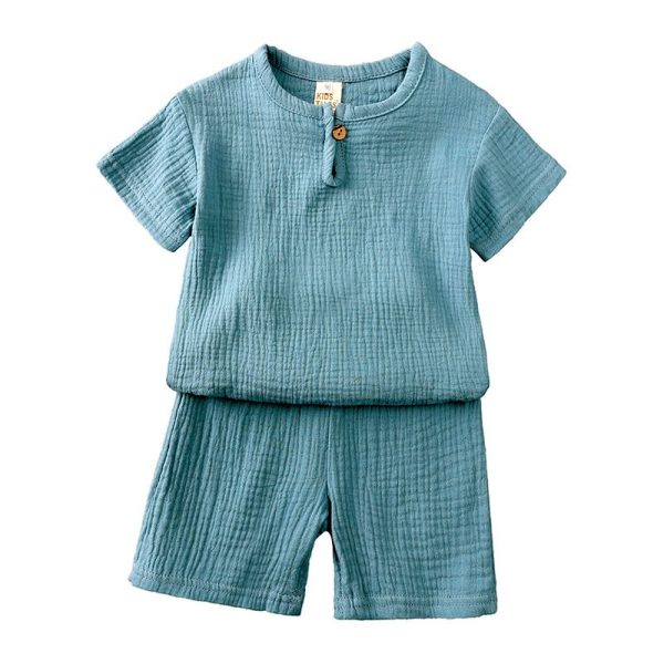 Conjunto de niño de algodón con botones - Imagen 4