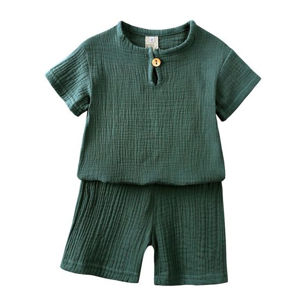 Conjunto de niño de algodón con botones - Imagen 5