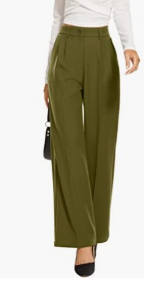 Pantalón ancho liso mujer cintura alta - Imagen 5