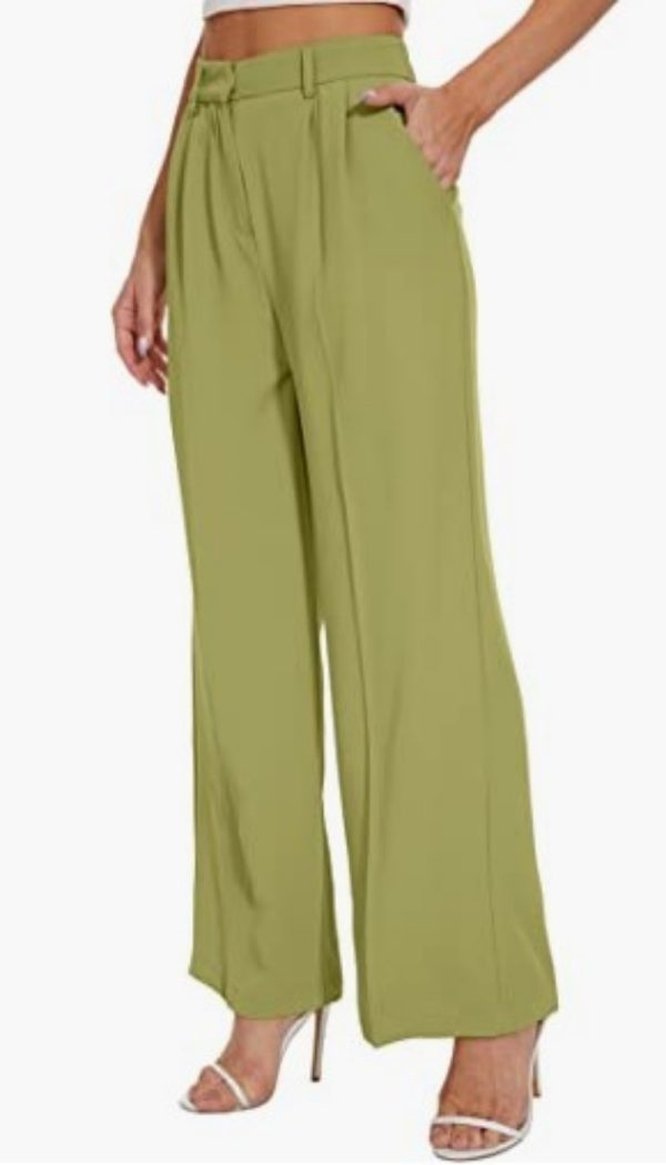 Pantalón ancho liso mujer cintura alta - Imagen 3