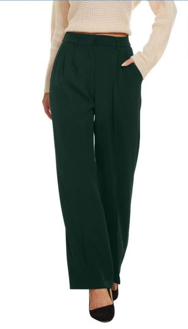 Pantalón ancho liso mujer cintura alta - Imagen 6