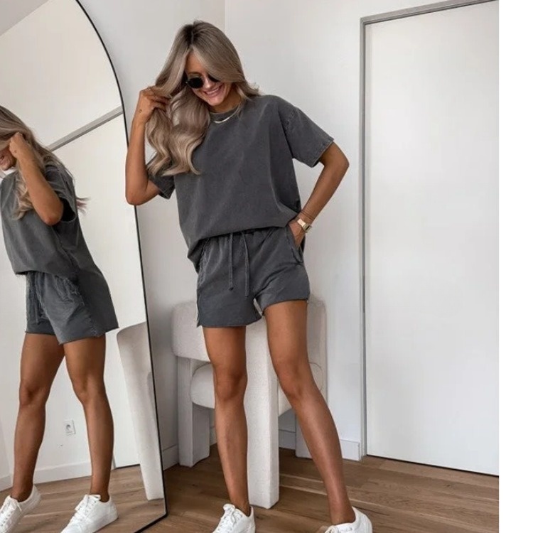 Conjunto deportivo mujer poliéster – Pantalón corto o largo, hasta talla 5XL