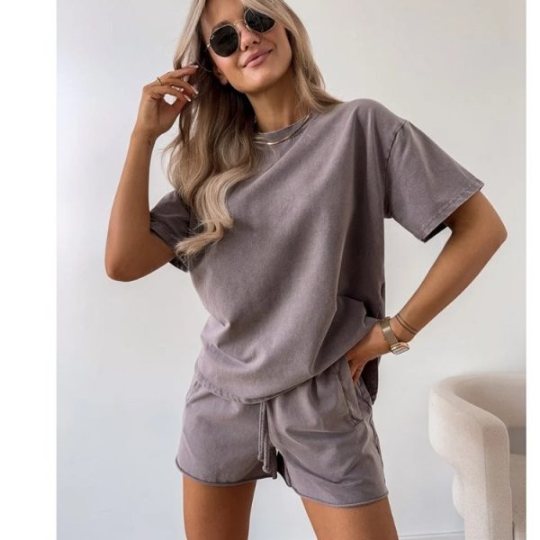 Conjunto deportivo mujer poliéster – Pantalón corto o largo, hasta talla 5XL - Imagen 2