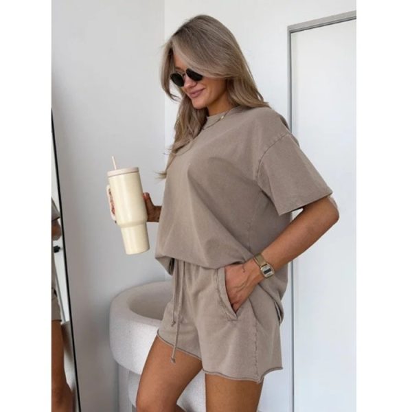 Conjunto deportivo mujer poliéster – Pantalón corto o largo, hasta talla 5XL - Imagen 3