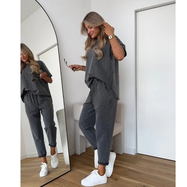 Conjunto deportivo mujer poliéster – Pantalón corto o largo, hasta talla 5XL - Imagen 6