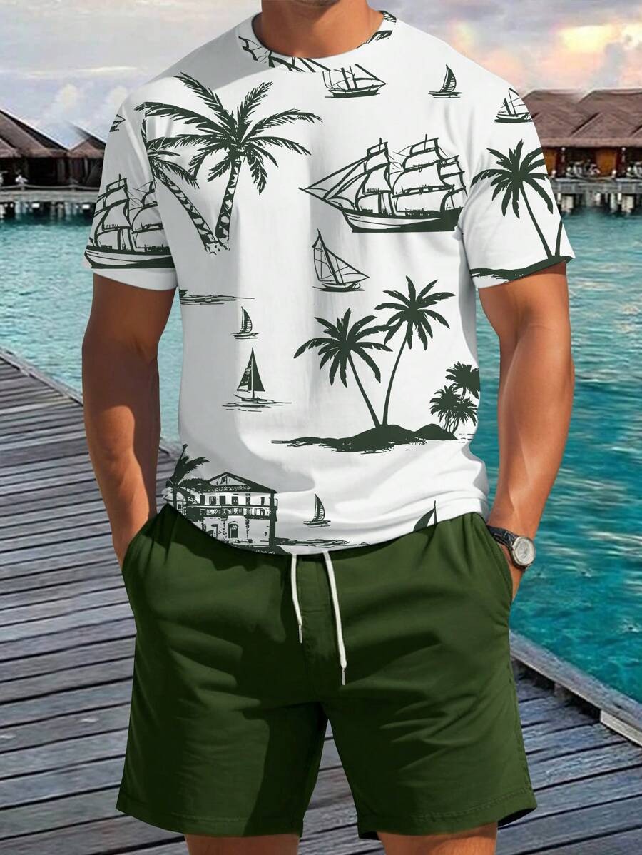 Conjunto hombre camiseta y pantalón estampado