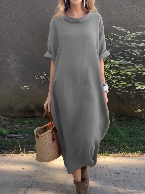 👗 Vestido de Cuello Redondo y Manga Media para Mujer – 10 Modelos | Hasta la Talla 5XL - Imagen 6