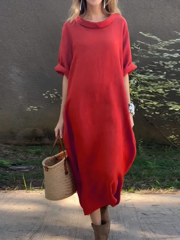 👗 Vestido de Cuello Redondo y Manga Media para Mujer – 10 Modelos | Hasta la Talla 5XL - Imagen 4