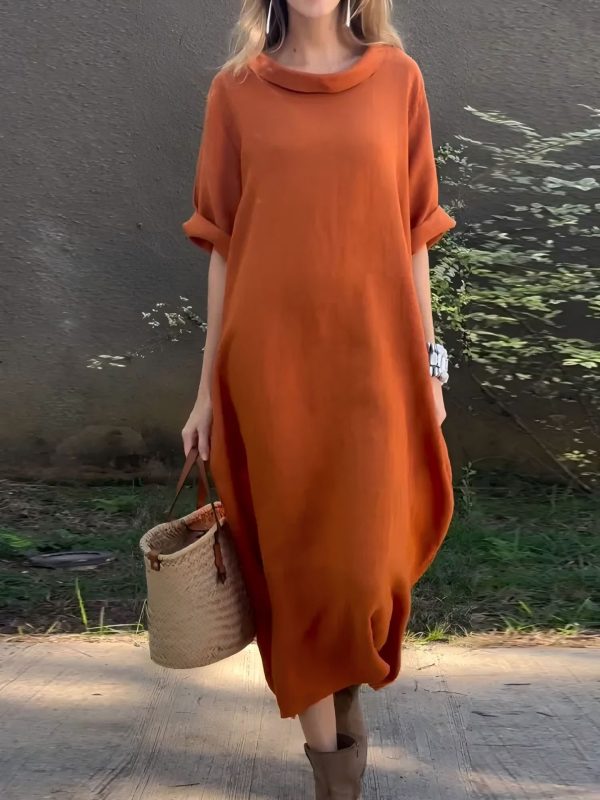 👗 Vestido de Cuello Redondo y Manga Media para Mujer – 10 Modelos | Hasta la Talla 5XL - Imagen 9