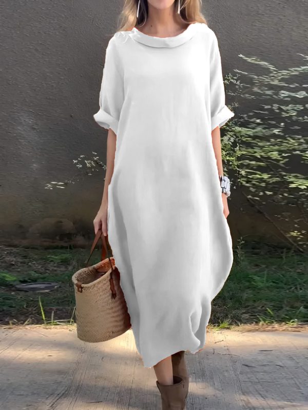 👗 Vestido de Cuello Redondo y Manga Media para Mujer – 10 Modelos | Hasta la Talla 5XL - Imagen 2