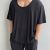 Lycra Ice Silk Cotton Pull Collar Short Tee Black