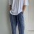 Lycra Ice Silk Cotton Pull Collar Short Tee White