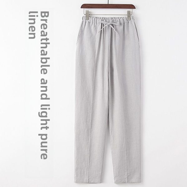 Pantalón largo de puro lino para hombre