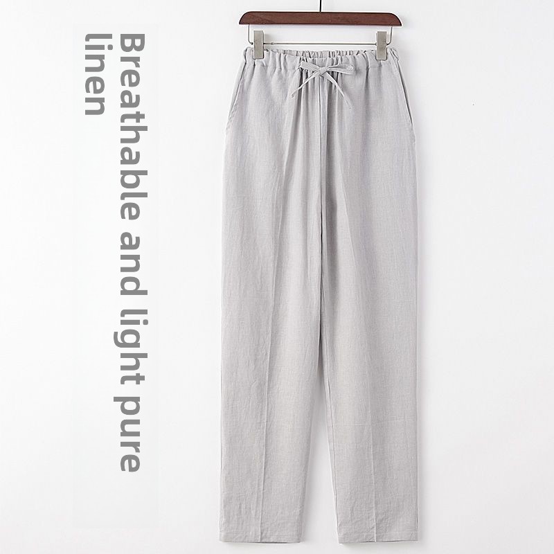 Pantalón largo de puro lino para hombre