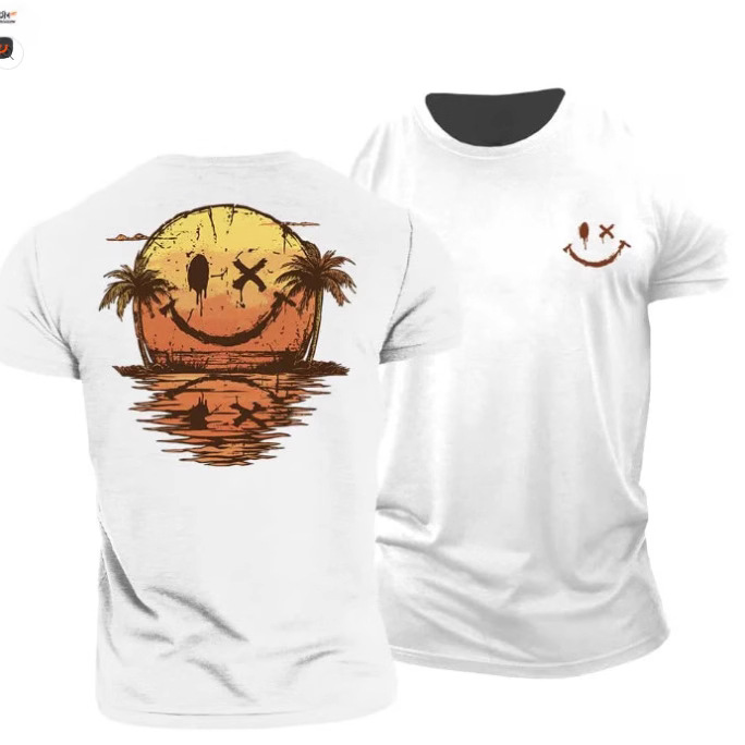 🏝️ Camiseta de Hombre con Estampado Emoji Isla