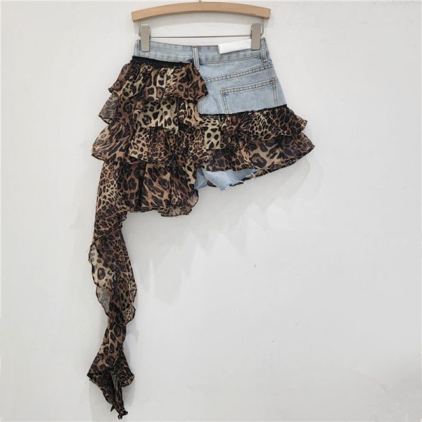 🖤 Falda Pantalón Denim Animal Print - Imagen 2
