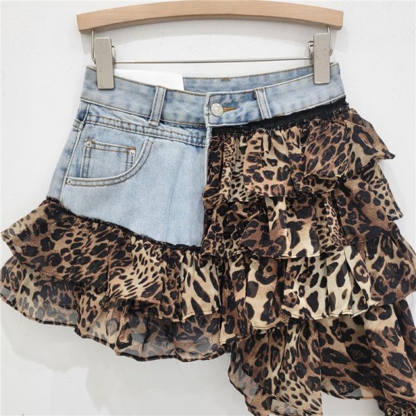 🖤 Falda Pantalón Denim Animal Print - Imagen 3