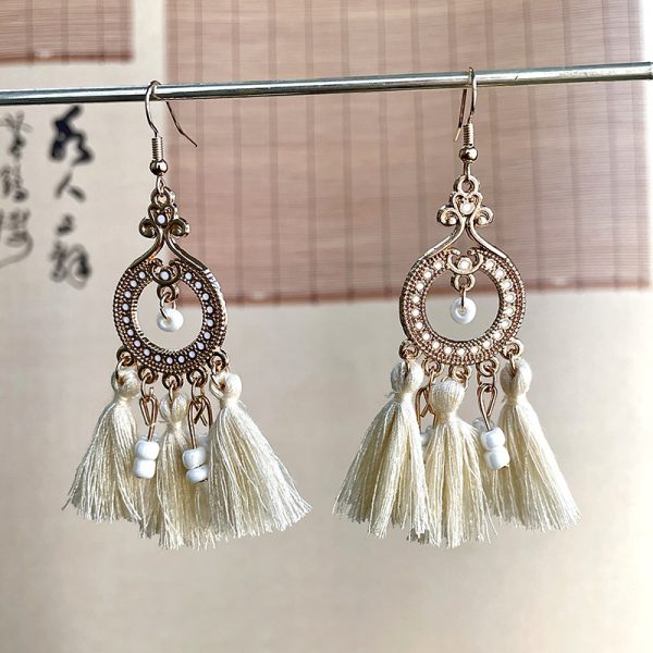 Pendientes con borlas étnicos mujer - Imagen 3