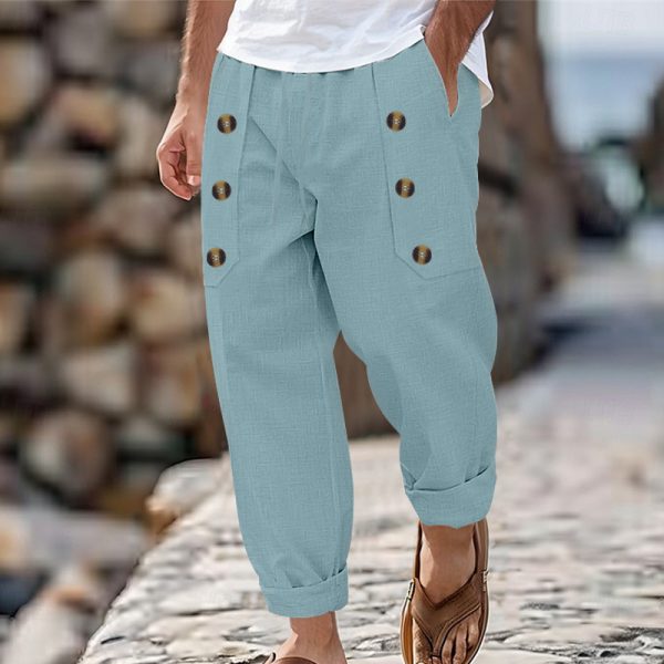 🧵 Pantalones Holgados de Lino y Algodón para Hombre - Imagen 5