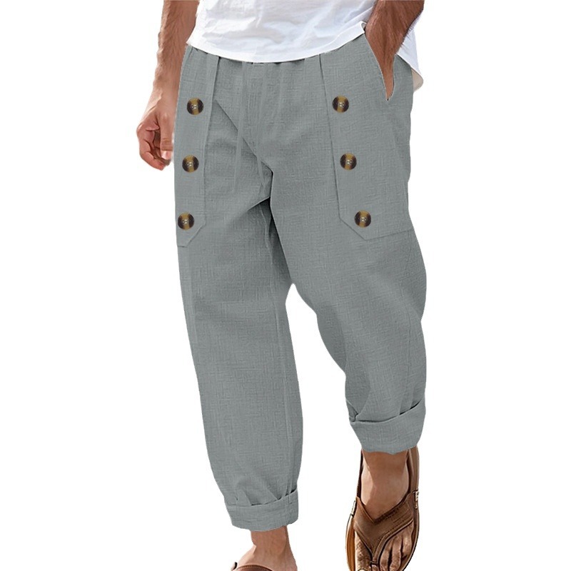 🧵 Pantalones Holgados de Lino y Algodón para Hombre