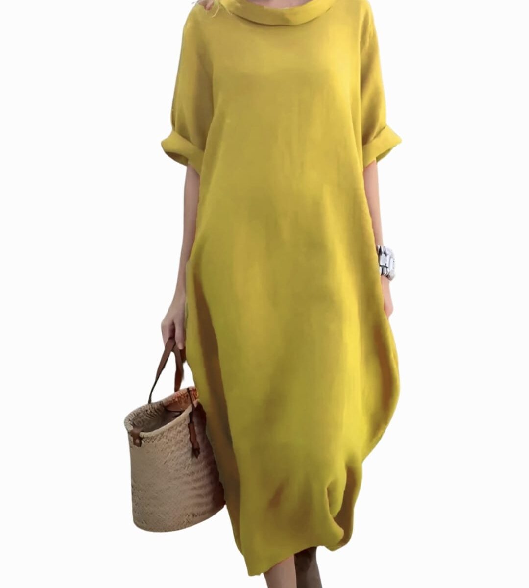 👗 Vestido de Cuello Redondo y Manga Media para Mujer – 10 Modelos | Hasta la Talla 5XL