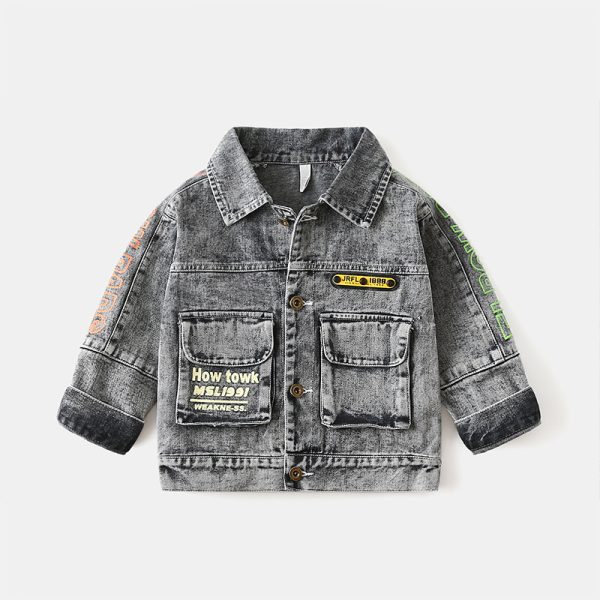 Chaqueta vaquera infantil negra vintage – algodón, tallas 100 a 140 cm - Imagen 3
