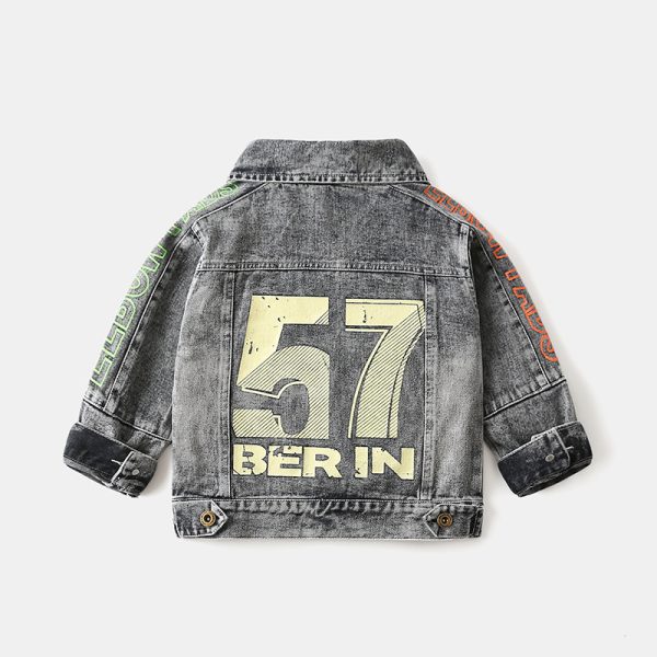 Chaqueta vaquera infantil negra vintage – algodón, tallas 100 a 140 cm - Imagen 2
