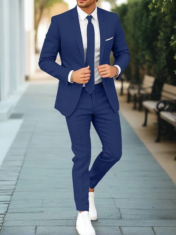 🕴️ Traje Chaqueta de Hombre de Lino con Cuello Plano – Dos Piezas | Hasta la Talla 6XL - Imagen 7