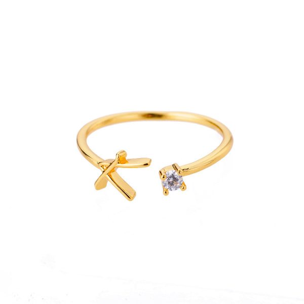 Anillo Ajustable en Cobre con Perla e Inicial Creativa – Oro y Plata - Imagen 10