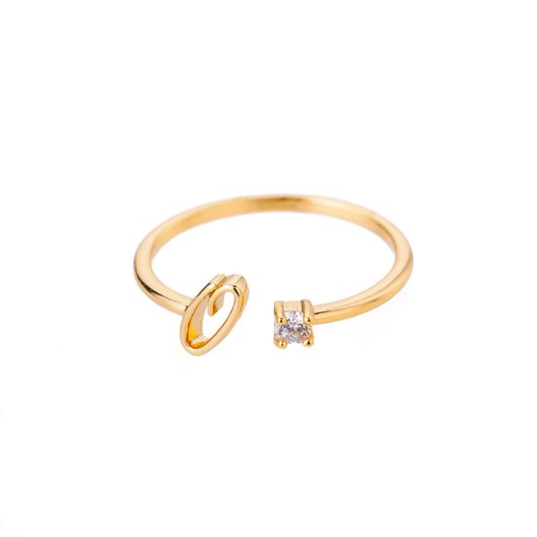 Anillo Ajustable en Cobre con Perla e Inicial Creativa – Oro y Plata - Imagen 2