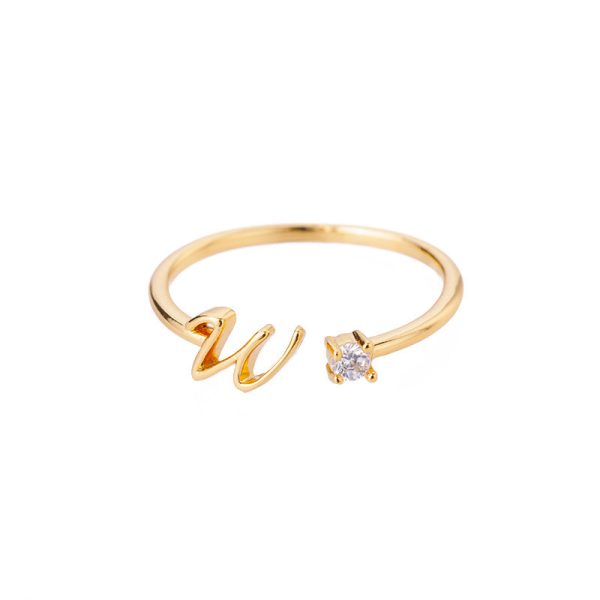 Anillo Ajustable en Cobre con Perla e Inicial Creativa – Oro y Plata - Imagen 5