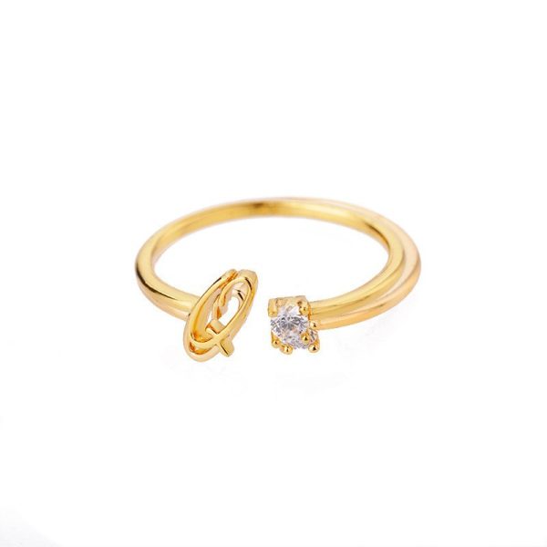 Anillo Ajustable en Cobre con Perla e Inicial Creativa – Oro y Plata - Imagen 4