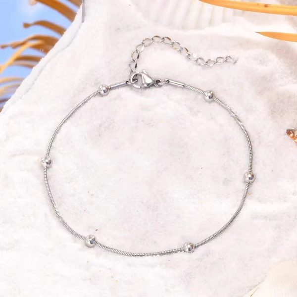 Tobillera/Pulsera ajustable en acero inoxidable – Impermeable, elegante - Imagen 2