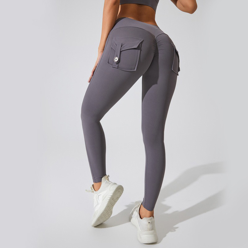 Leggings de nylon con bolsillos traseros – 12 colores • S–XL