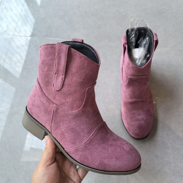 Botines de Terciopelo Sintético de Caída Media – Tacón Bajo • Tallas 34–48 - Imagen 6