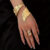 Textured Leaf Bracelet Ring-Gold