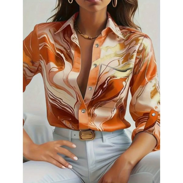 👚 Camisa Estampada de Mujer – Elegancia Sofisticada para Cada Ocasión | Hasta la Talla 2XL - Imagen 6