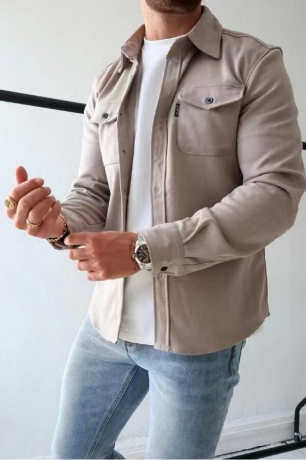 Camisa Casual de Manga Larga para Hombre – Estilo y Comodidad en 8 Colores - Imagen 3