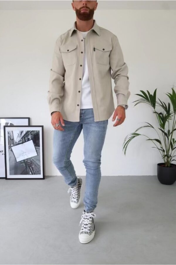 Camisa Casual de Manga Larga para Hombre – Estilo y Comodidad en 8 Colores - Imagen 2