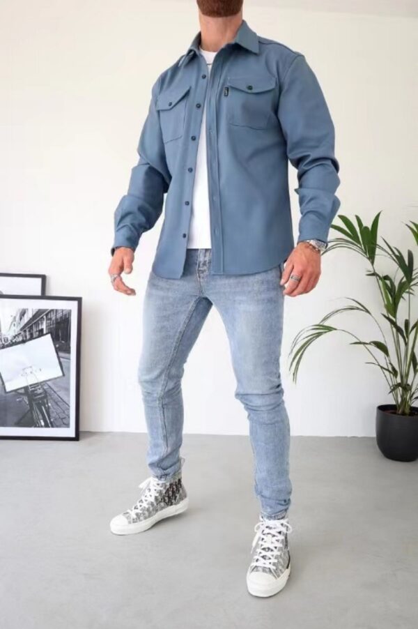 Camisa Casual de Manga Larga para Hombre – Estilo y Comodidad en 8 Colores - Imagen 6