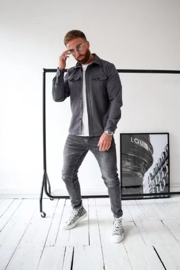 Camisa Casual de Manga Larga para Hombre – Estilo y Comodidad en 8 Colores - Imagen 5