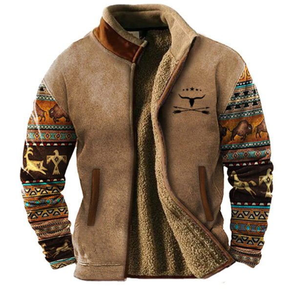 Chaqueta de Hombre con Forro Polar – Cuello Alto, Cremallera y Bolsillos Laterales - Imagen 2