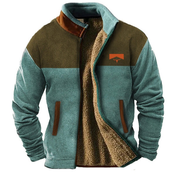 Chaqueta de Hombre con Forro Polar – Cuello Alto, Cremallera y Bolsillos Laterales - Imagen 4