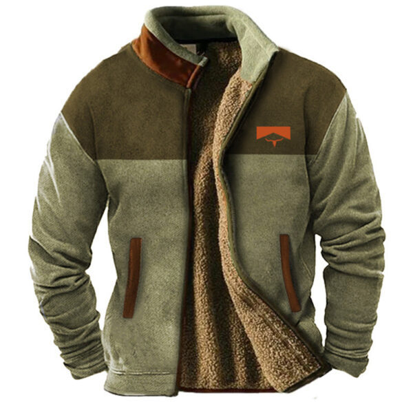 Chaqueta de Hombre con Forro Polar – Cuello Alto, Cremallera y Bolsillos Laterales - Imagen 3