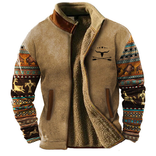 Chaqueta de Hombre con Forro Polar – Cuello Alto, Cremallera y Bolsillos Laterales - Imagen 7